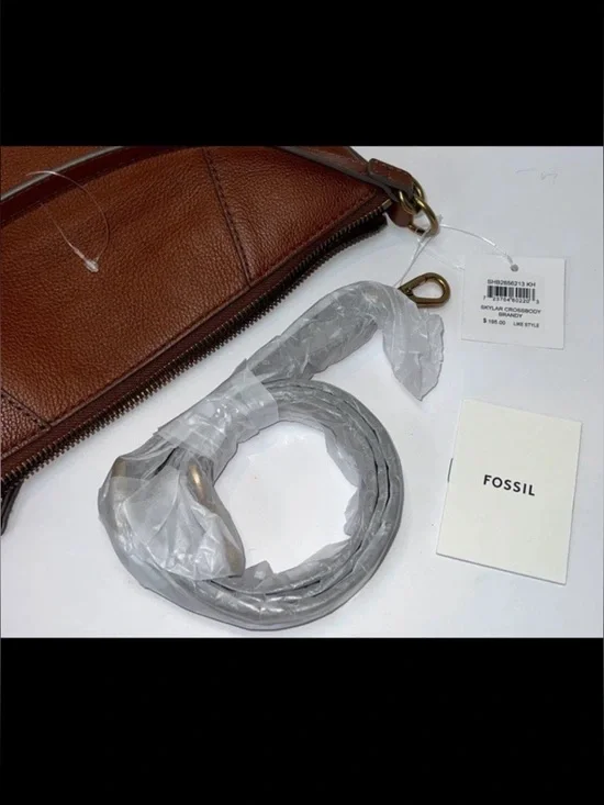Fossil Skylar Leather Crossbody Purse Brandy Brown Bag Womens NWT Classic Boho - Picture 10 of 17